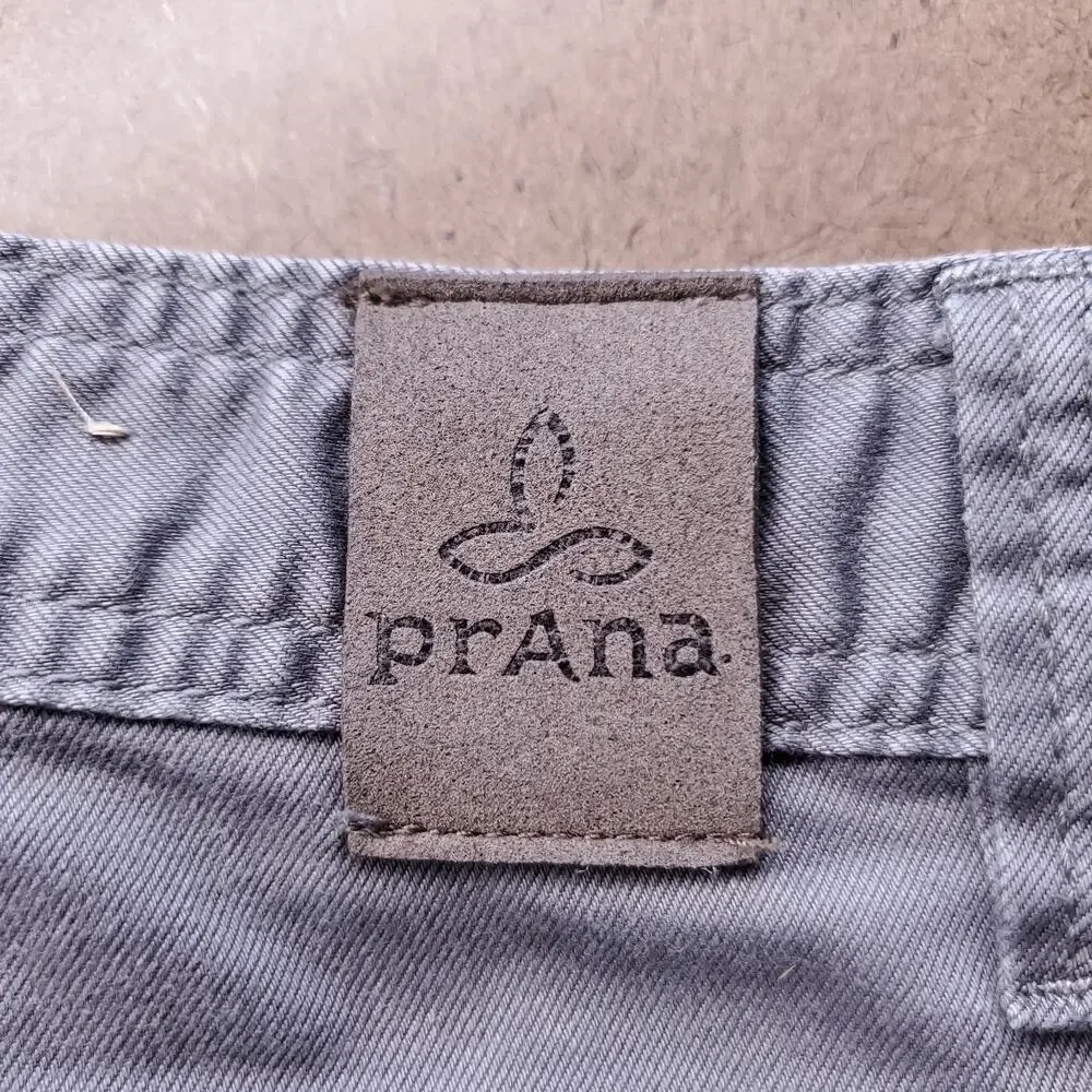 prAna Bridger Slim Fit Straight Leg Jeans Men 34x34 Gray Stretch Gorpcore Outdoo